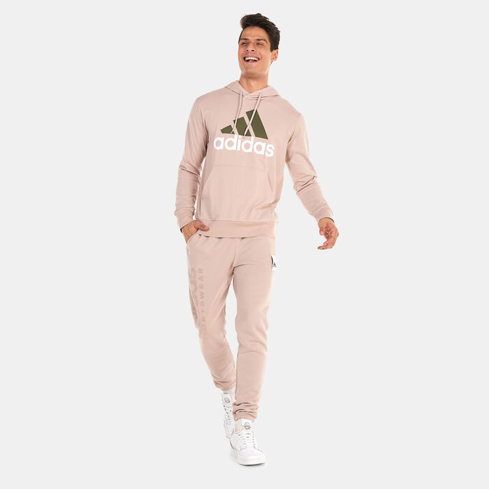 adidas Men's Essentials Logo Hoodie Beige adidas Men's Essentials Logo Hoodie Beige image number 2