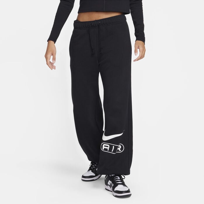 Nike Women's Air Mid-Rise Fleece Joggers Black Nike Women's Air Mid-Rise Fleece Joggers Black image number 0