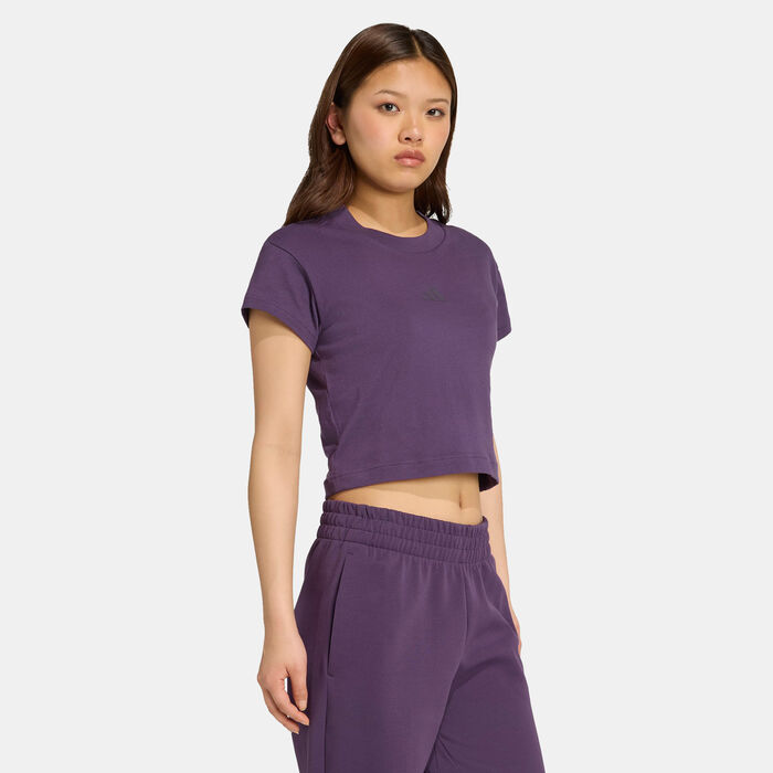 adidas Women's Future Icons Small Logo T-Shirt Purple adidas Women's Future Icons Small Logo T-Shirt Purple image number 2