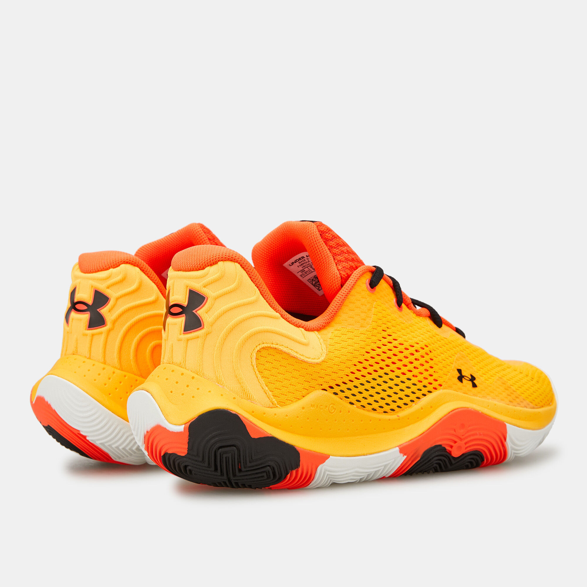 Orange under armour shoes discount