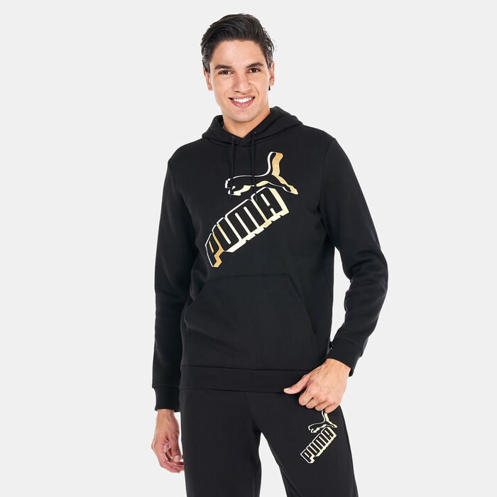 PUMA Men's Essentials+ Big Logo Hoodie Black PUMA Men's Essentials+ Big Logo Hoodie Black image number 0