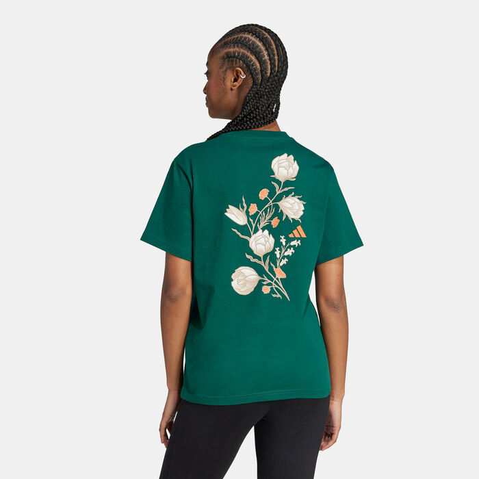 adidas Women's Tiro Floral Graphic T-Shirt Green adidas Women's Tiro Floral Graphic T-Shirt Green image number 1