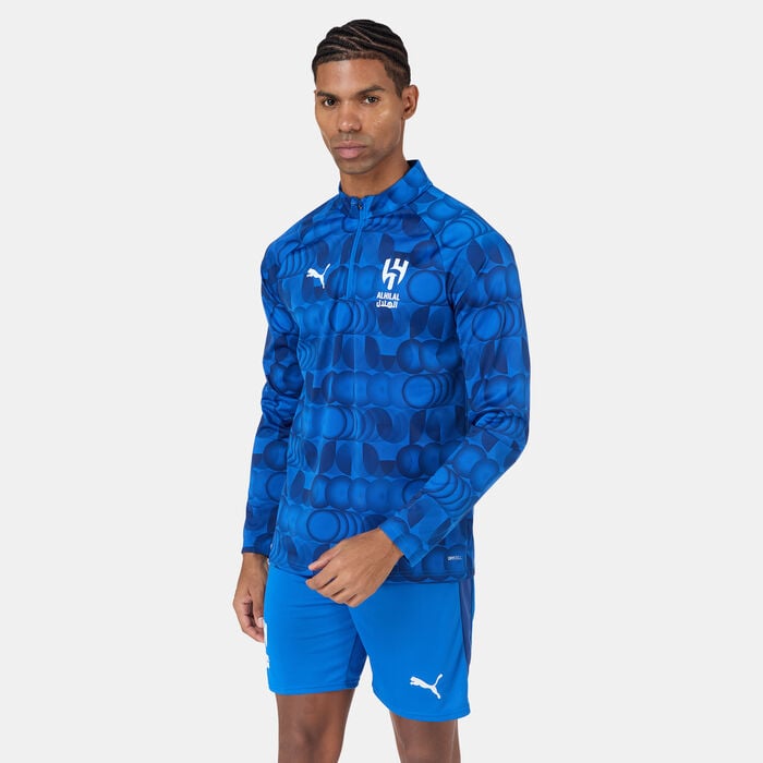 PUMA Men's Al Hilal 1/4 Zip Training Football Top Blue PUMA Men's Al Hilal 1/4 Zip Training Football Top Blue image number 0