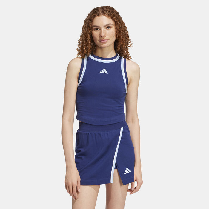adidas Women's Essentials Color-Pop Crop Top Blue adidas Women's Essentials Color-Pop Crop Top Blue image number 0