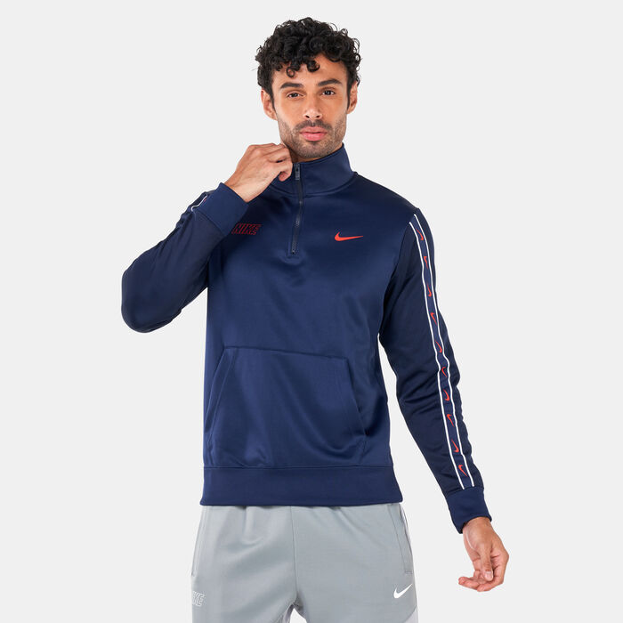 Nike Men's Sportswear Repeat Half-Zip Sweatshirt Blue Nike Men's Sportswear Repeat Half-Zip Sweatshirt Blue image number 0