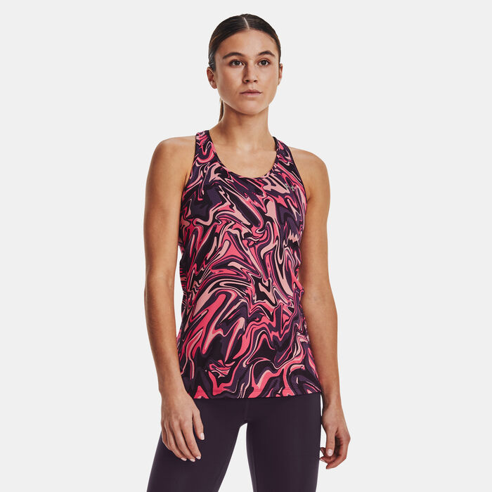 Under Armour Women's HeatGear® Armour Racer Print Tank Top Purple Under Armour Women's HeatGear® Armour Racer Print Tank Top Purple image number 0