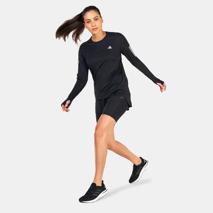 adidas Women's Own the Run Long Sleeve T-Shirt Black adidas Women's Own the Run Long Sleeve T-Shirt Black image number 2