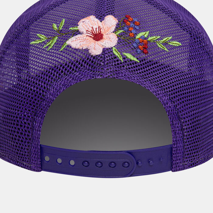 New Era Men's NBA Los Angeles Lakers Flower 9FORTY Trucker Cap Purple New Era Men's NBA Los Angeles Lakers Flower 9FORTY Trucker Cap Purple image number 1