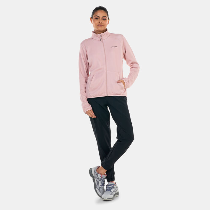 Columbia Women's Hike Tech Fleece Full-Zip Hoodie Red Columbia Women's Hike Tech Fleece Full-Zip Hoodie Red image number 2