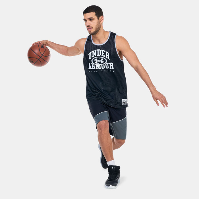 Under Armour Men's UA Baseline Reversible Basketball Jersey Black Under Armour Men's UA Baseline Reversible Basketball Jersey Black image number 2