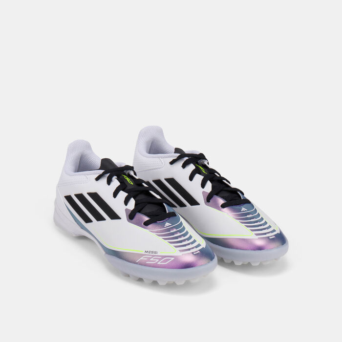 adidas Kids' F50 League Messi Turf Ground Football Shoes White adidas Kids' F50 League Messi Turf Ground Football Shoes White image number 1