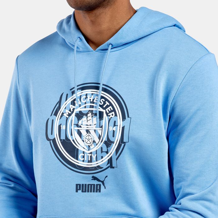 PUMA Men's Manchester City ftblCULTURE Hoodie Blue image number 3