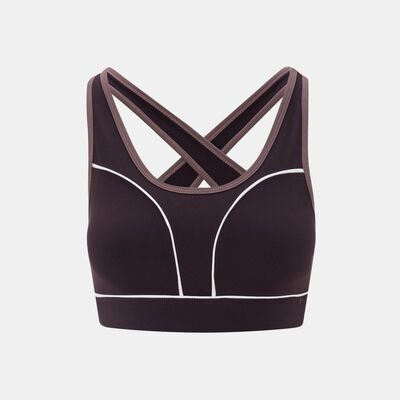 Sun and Sand Sports Women's Piping Sports Bra Purple Sun and Sand Sports Women's Piping Sports Bra Purple