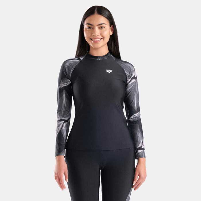 Arena Women's Modesty Long Sleeve Swimming Rashguard Black Arena Women's Modesty Long Sleeve Swimming Rashguard Black image number 0