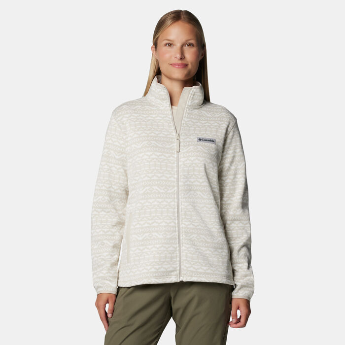 Columbia Women's Sweater Weather Printed Full-Zip Jacket White image number 0
