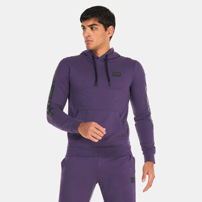 EA7 Emporio Armani Men's Train Logo Series Tape Hoodie Purple