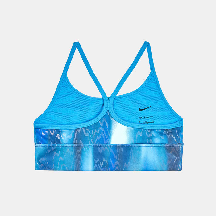 Nike Kids' Dri-FIT Indy Icon Clash Light Support Sports Bra (Older Kids) Blue image number 1