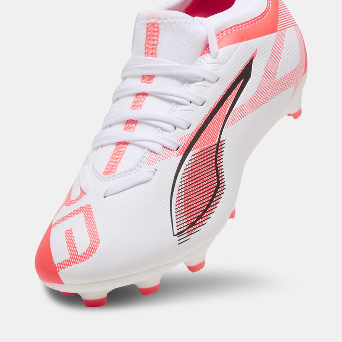 PUMA Kids' ULTRA 5 MATCH Firm Ground/Artificial Ground Football Shoes White image number 4