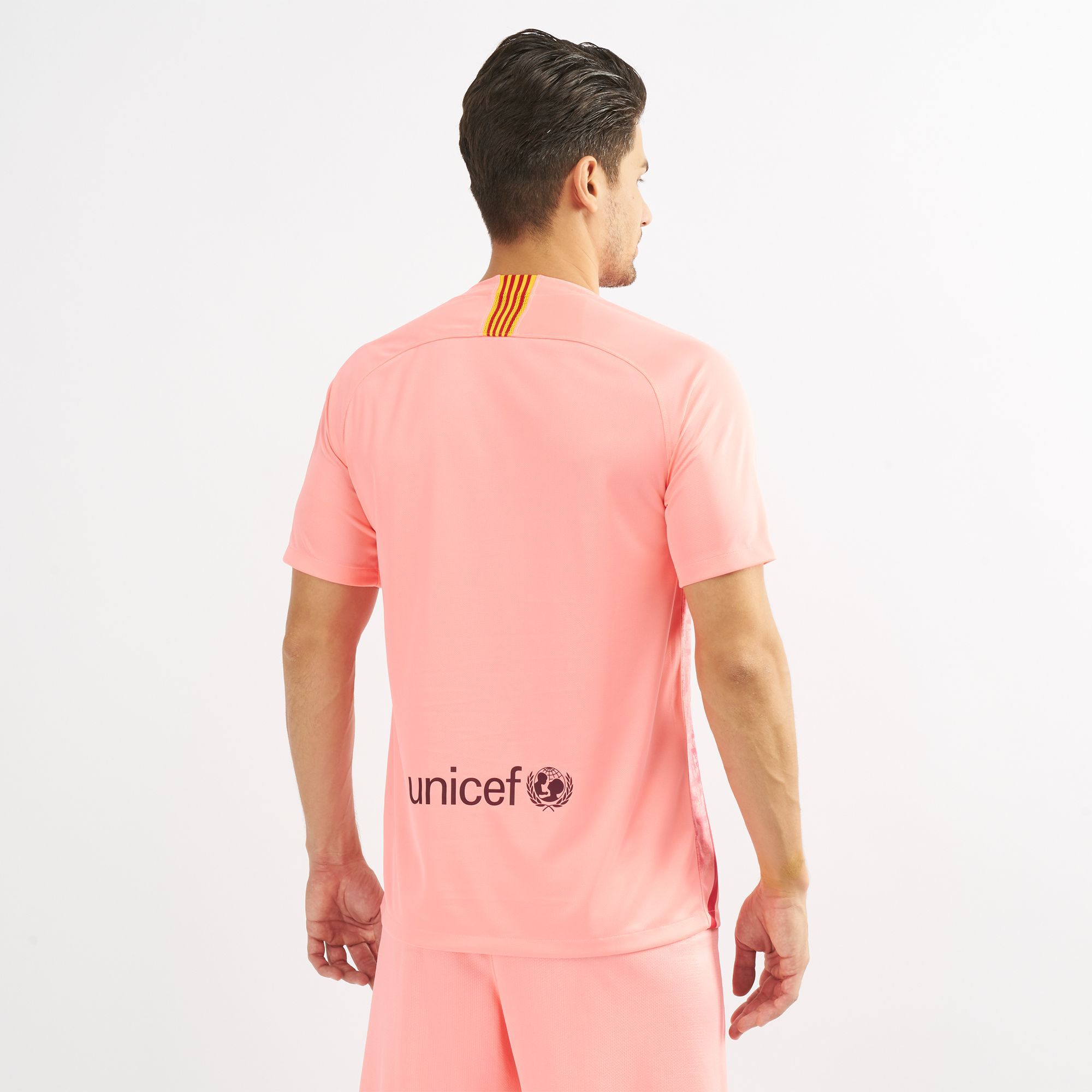 Buy Nike Men s FC Barcelona Third Stadium Jersey 2018 19 Pink in