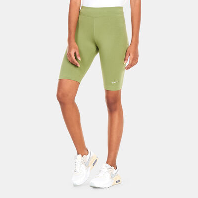 Nike Women's Sportswear Essential Mid-Rise Biker Shorts Green