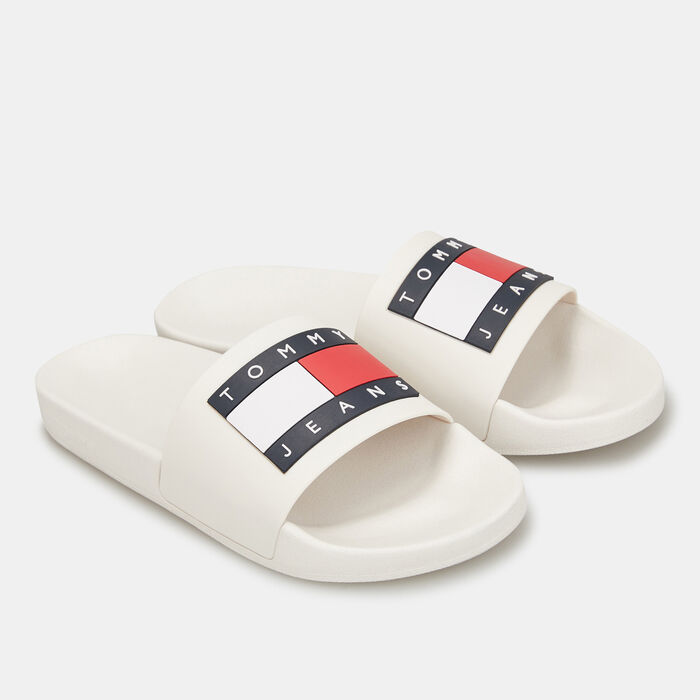 Tommy Hilfiger Women's Essential Embossed Pool Slides Beige Tommy Hilfiger Women's Essential Embossed Pool Slides Beige image number 0