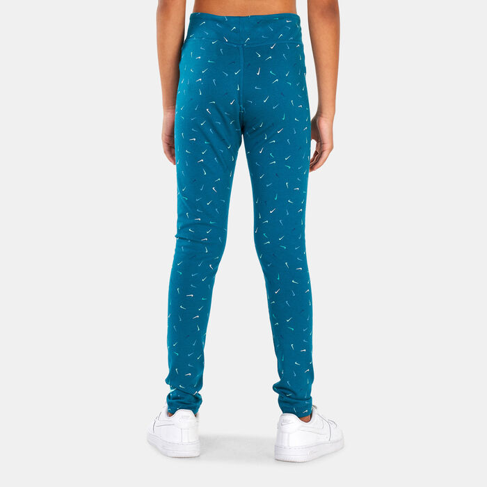 Nike Kids' Sportswear Essential Mid-Rise Leggings (Older Kids) Blue Nike Kids' Sportswear Essential Mid-Rise Leggings (Older Kids) Blue image number 2