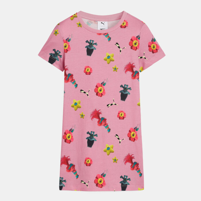 PUMA Kids' x Trolls Elongated T-Shirt Pink PUMA Kids' x Trolls Elongated T-Shirt Pink image number 0