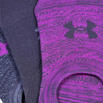 Under Armour Women's UA Breathe Lite Ultra Low Liner Socks (3 Pack) Purple
