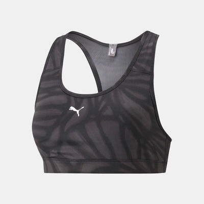 PUMA Women's 4Keeps Graphic Mid Impact Bra Black