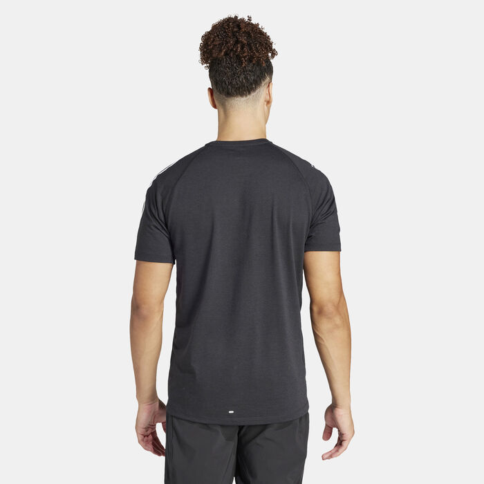 adidas Men's Own the Run 3-Stripes Running T-Shirt Black adidas Men's Own the Run 3-Stripes Running T-Shirt Black image number 1