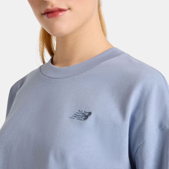 New Balance Women's Logo Jersey T-Shirt Blue New Balance Women's Logo Jersey T-Shirt Blue image number 3