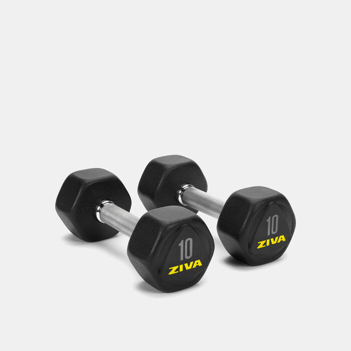 ZIVA Performance Hexagon Steel Dumbbell - 10kg (1 Pair) Multi-Color ZIVA Performance Hexagon Steel Dumbbell - 10kg (1 Pair) Multi-Color image number 0