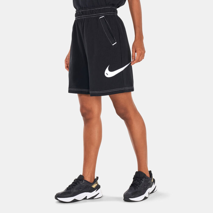 Nike Women's Sportswear Swoosh Fleece Shorts Black image number 0