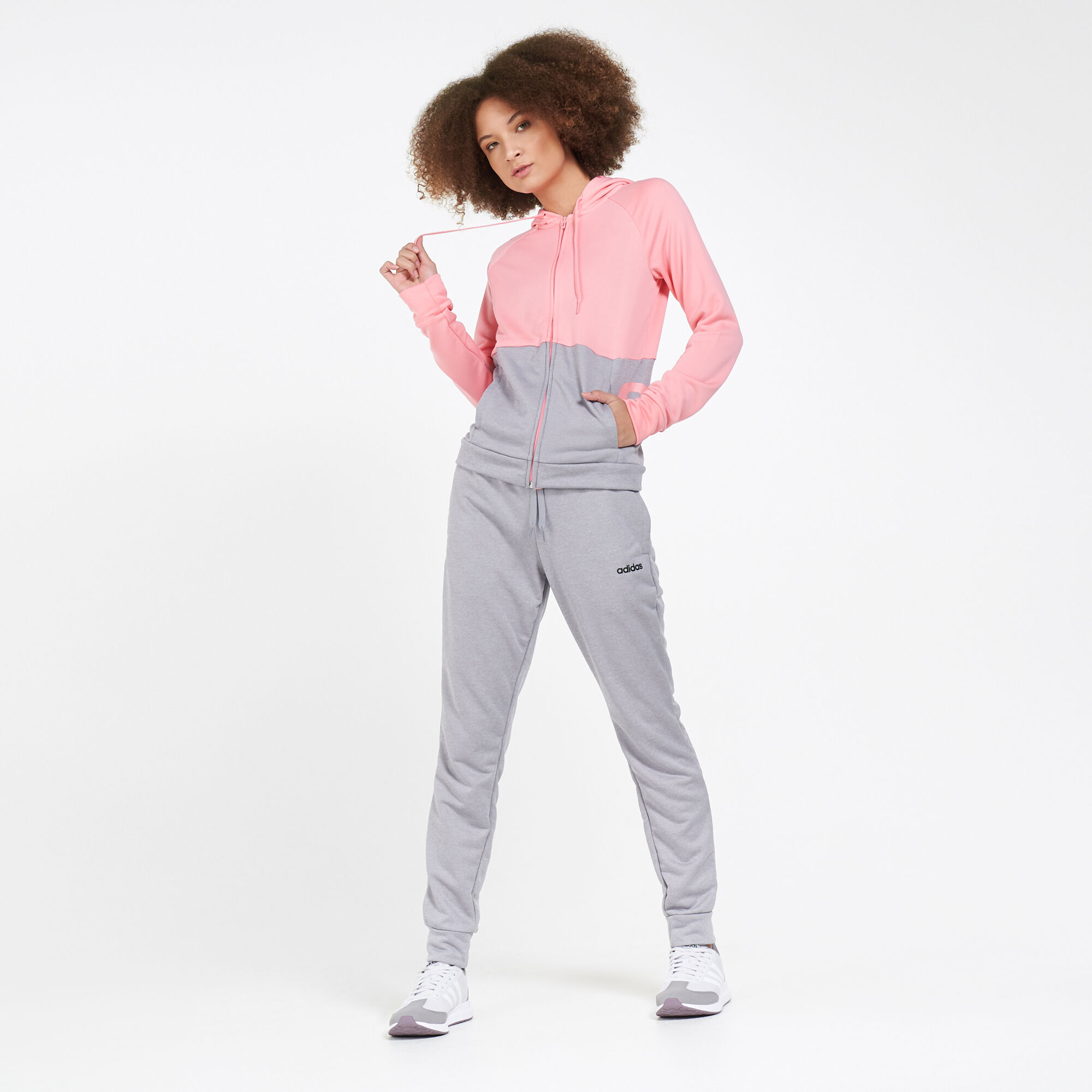 Adidas linear tracksuit sales ladies