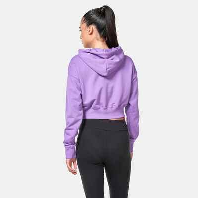 PUMA Women's Team Cropped Hoodie Purple PUMA Women's Team Cropped Hoodie Purple