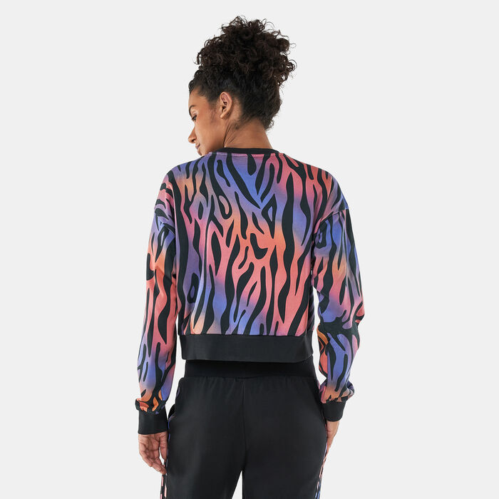 adidas Women's Tiger-Print Sweatshirt Multi-Color image number 1