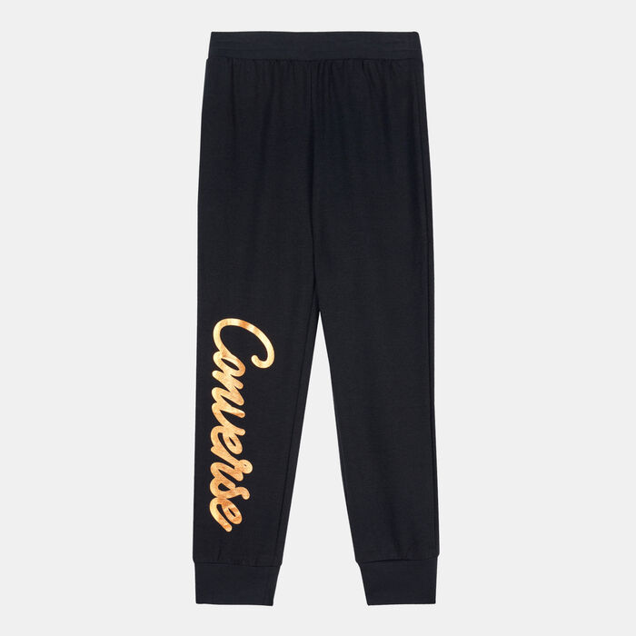 Converse Kids' Shiny Wordmark Leggings Black Converse Kids' Shiny Wordmark Leggings Black image number 0