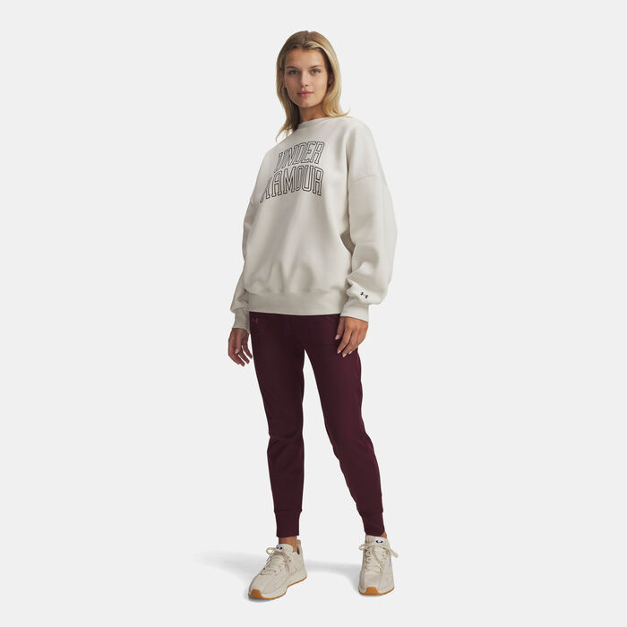 Under Armour Women's Rival Varsity Sweatshirt White Under Armour Women's Rival Varsity Sweatshirt White image number 2