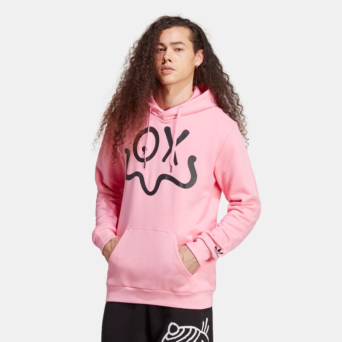 adidas Originals Men's X André Saraiva Hoodie Pink adidas Originals Men's X André Saraiva Hoodie Pink image number 0