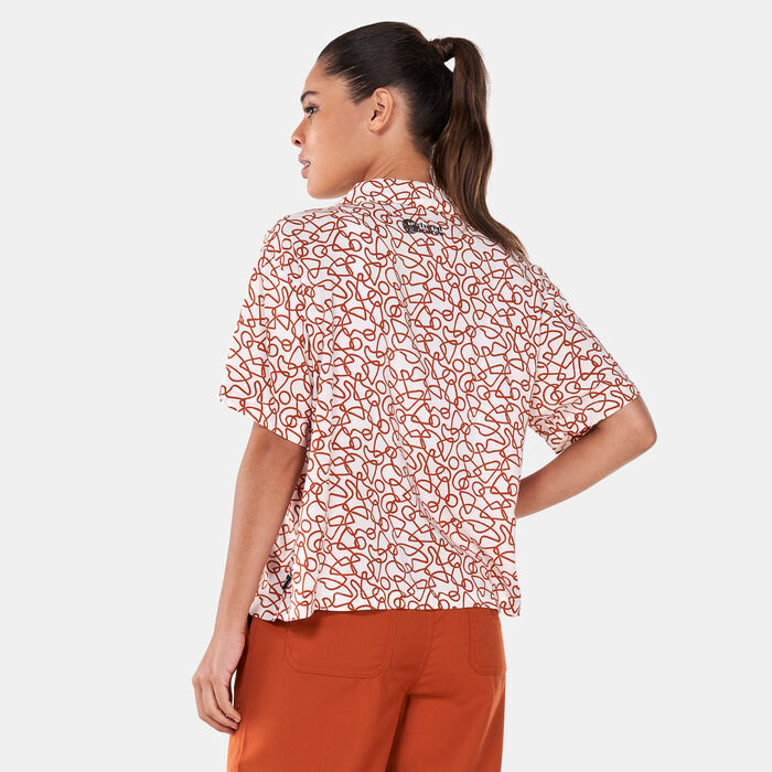 Vans Women's Textured Waves Shirt Brown Vans Women's Textured Waves Shirt Brown image number 1