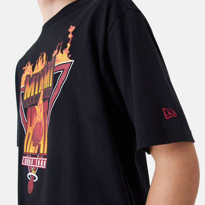 New Era Men's NBA Miami Heat Flame Graphic T-Shirt Black New Era Men's NBA Miami Heat Flame Graphic T-Shirt Black image number 3