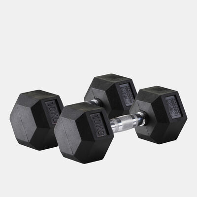 Body Sculpture Hex Rubber Dumbbell - 10Kg (1 Pair) Multi-Color Body Sculpture Hex Rubber Dumbbell - 10Kg (1 Pair) Multi-Color