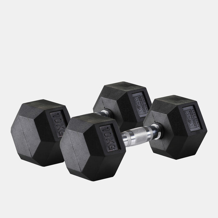 Body Sculpture Hex Rubber Dumbbell - 10Kg (1 Pair) Multi-Color Body Sculpture Hex Rubber Dumbbell - 10Kg (1 Pair) Multi-Color image number 0