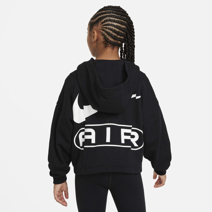 Nike Girls' Air Full-Zip Hoodie Black Nike Girls' Air Full-Zip Hoodie Black image number 1