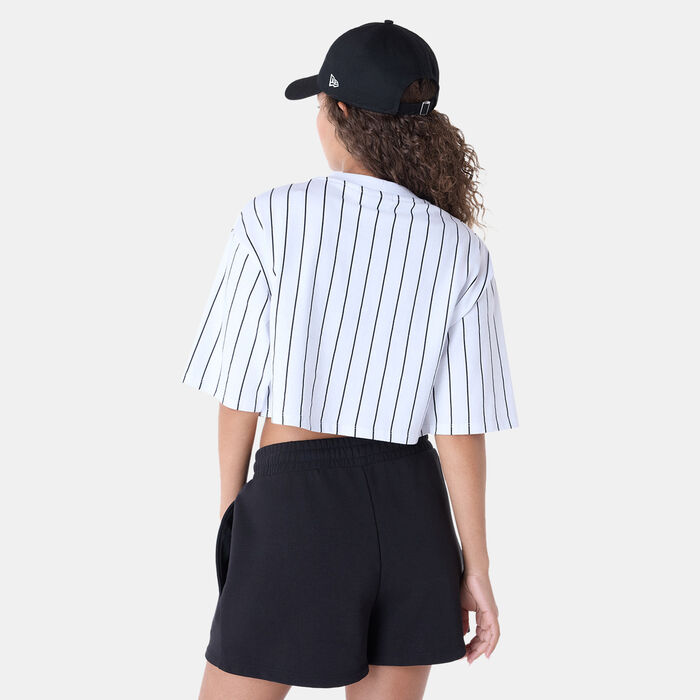 New Era Women's Pinstripe T-Shirt White New Era Women's Pinstripe T-Shirt White image number 1