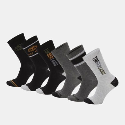 Timberland Multi Logo Crew Socks (6 Pairs) Black