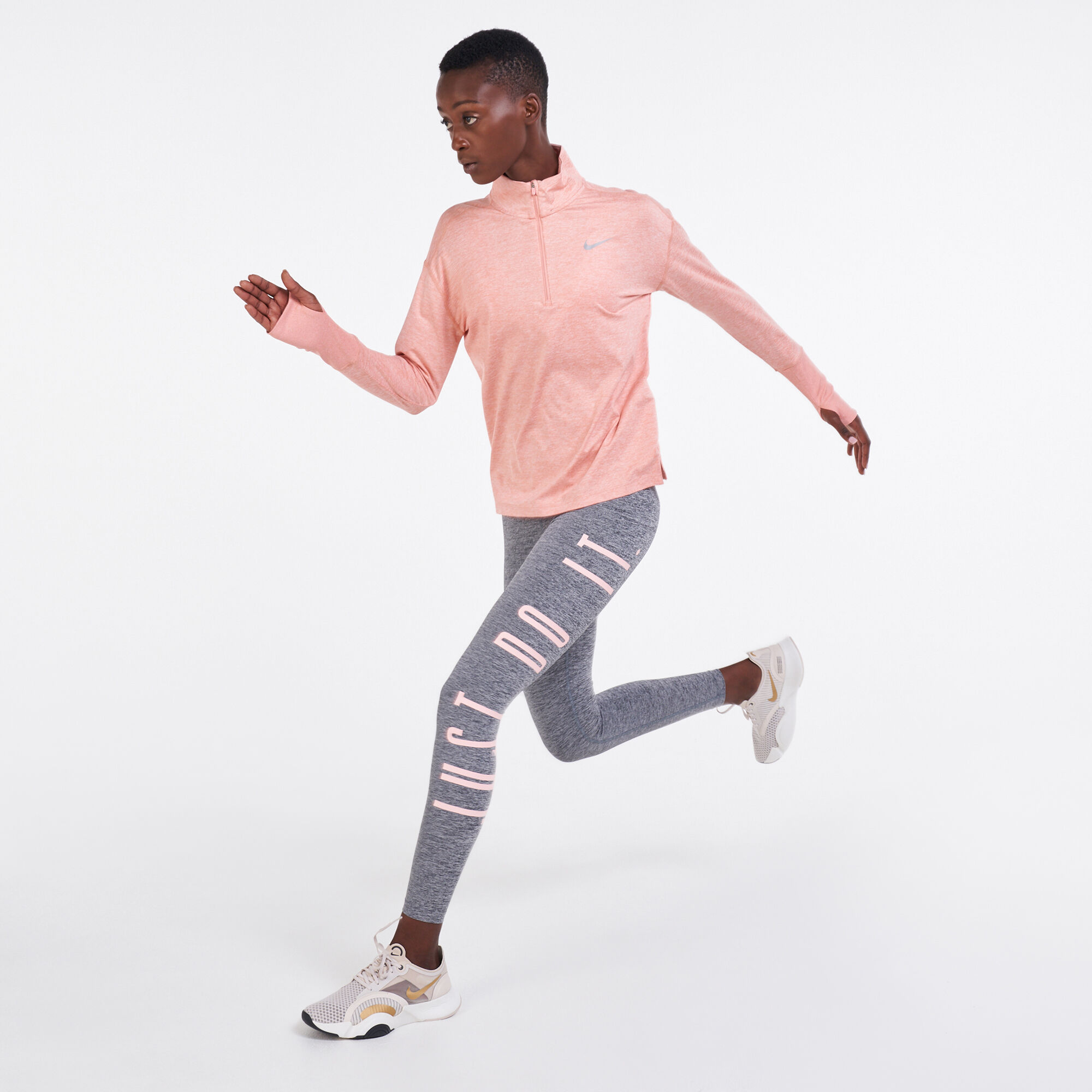 Buy Nike Women s Half Zip Running Top Pink in KSA SSS