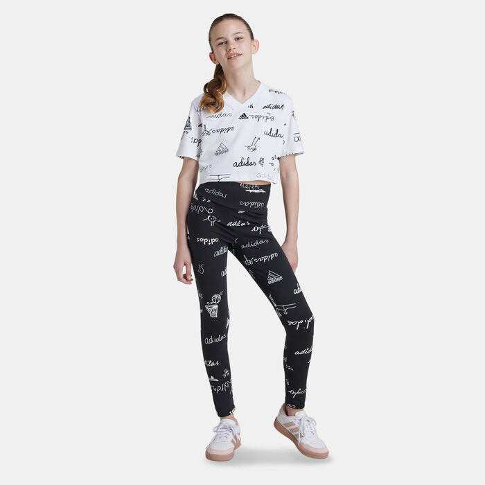adidas Kids' Brand Love Leggings Black adidas Kids' Brand Love Leggings Black image number 0