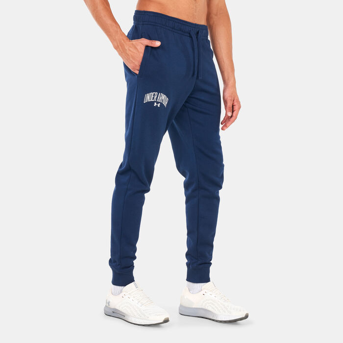 Under Armour Men's UA Rival Fleece Wordmark Joggers Blue Under Armour Men's UA Rival Fleece Wordmark Joggers Blue image number 0