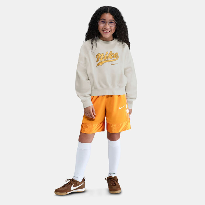 Nike Kids' Sportswear Trend Fleece Cropped Hoodie Ivory Nike Kids' Sportswear Trend Fleece Cropped Hoodie Ivory image number 2